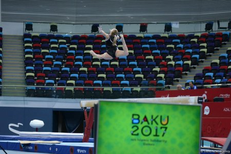 Bakı-2017: Milli Gimnastika Arenasında idman gimnastlarının podium məşqləri başlayıb (FOTO)