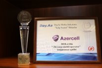 “Azercell Telekom” MMC Day.Az Media Şirkətinin “Xalq seçimi” mükafatında “ Ən yaxşı mobil operator” adına layiq görüldü