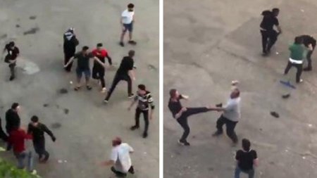 Qaçqınlarla türklər arasında kütləvi dava: Polis silaha əl atdı