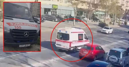 Uyuşdurucu və içki qəbul edib təcili yardım maşını ilə Bakıda oyun çıxardı – VİDEO