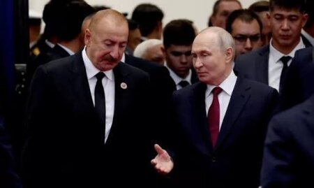 İlham Əliyev Türkmənistanda Putinlə ayaqüstü söhbət etdi- (FOTO)