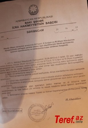 Qış Parkındakı obyektləri Hacıbala öz xeyirən necə mənimsədi - Dövlət malının talanı....FOTO-FAKT