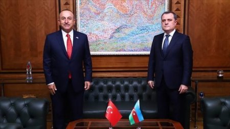 Ceyhun Bayramov türkiyəli həmkarını qarşılayıb - VİDEO