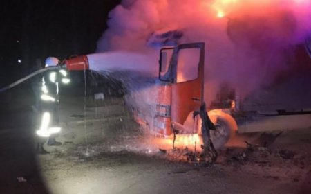 Azərbaycanda 20 ton pambıq yüklənmiş maşın alışıb yandı!