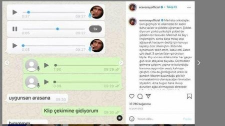 Müğənni Ece Ronaya yazdığı mesajları ifşa edilən Mehmet Ali Erbil üzr istəyib