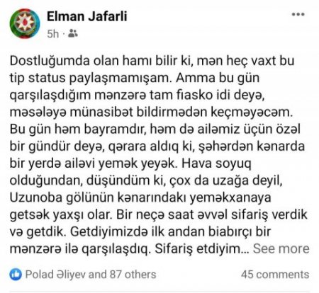 Ali Məclisin “daimi deputat”ı Naxçıvan “xan”ına ilişdi: “İllərdir “Uzunoba” restoranını yoxlamırlar?”