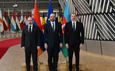 Prezident İlham Əliyev Nikol Paşinyan və Şarl Mişel ilə görüşüb