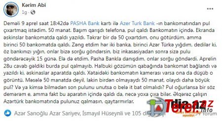 "Azər Türk Bank"ın gözü müştərinin cibindədir - GİLEY