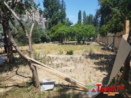 ﻿ Bakının göbəyində YAŞILLIQLAR MƏHV OLUNUR - FOTO, VİDEO