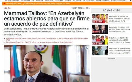 Peru mətbuatında Ermənistanın son hərbi təxribatı barədə danışılıb
