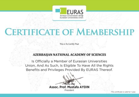 AMEA Avrasya Universitetlər Birliyinin (EURAS) rəsmi üzvlüyünə qəbul edilib