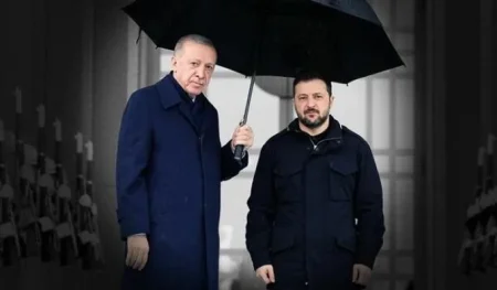 Ərdoğan Qərbin tək qoyduğu Zelenskini çətiri altına aldı - Foto