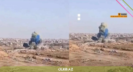 Uşağın cinsiyyətini öyrənmək üçün əraziyə rəngli bomba atdılar - VİDEO