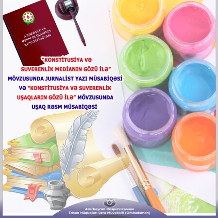Azərbaycan Respublikasının İnsan Hüquqları üzrə Müvəkkili (Ombudsman)   10 Dekabr - Beynəlxalq İnsan Hüquqları Günü münasibətilə ənənəvi   Jurnalist yazı və Uşaq rəsm müsabiqələrini elan edir
