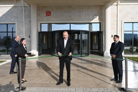 Prezident "Hilton Garden Inn Agdam" hotelinin açılışını etdi - FOTO
