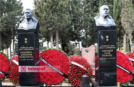 Milli Qəhrəmanlar Hökumə Əliyeva, İqor Kşnyakin, Aleksandr Kalyaninovun məzarları ziyarət olundu - FOTO