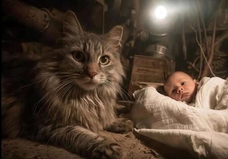 Pişik körpəni belə xilas edib-Azərbaycanda...