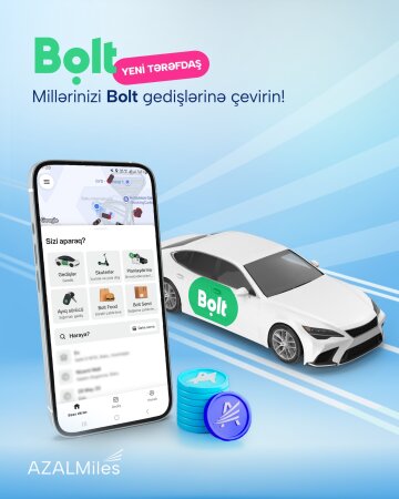 AZAL istifadəçilərinə yeni üstünlük: milləri indi Bolt gedişlərinə dəyişmək mümkündür