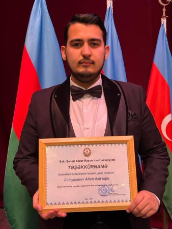 Elşən Salahovun sərəncamına əsasən gənc müğənni Altun Süleymanov təltif olunub