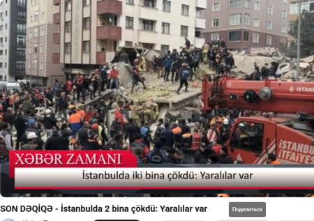İstanbulun Fatih bölgəsində yaşayış BU SƏBƏBDƏN  çökdü-VİDEO