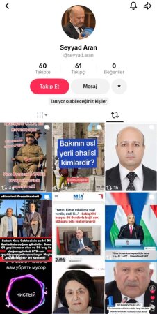 Səyyad Aranın adına saxta tik tok profili açılıb