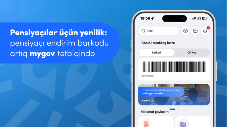 Pensiyaçılar üçün endirim barkodu artıq mygov mobil tətbiqindədir!