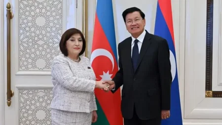 Sahibə Qafarova Laos Prezidenti ilə görüşdü