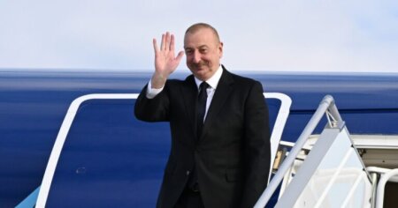 Prezident İlham Əliyev Türkmənistana işgüzar səfərə gəlib